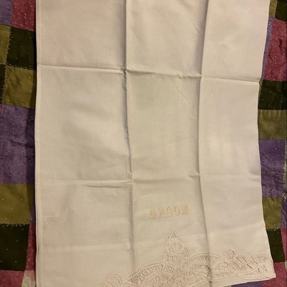 Bride and Groom white lace pillowcases‎ - Picture 6 of 6